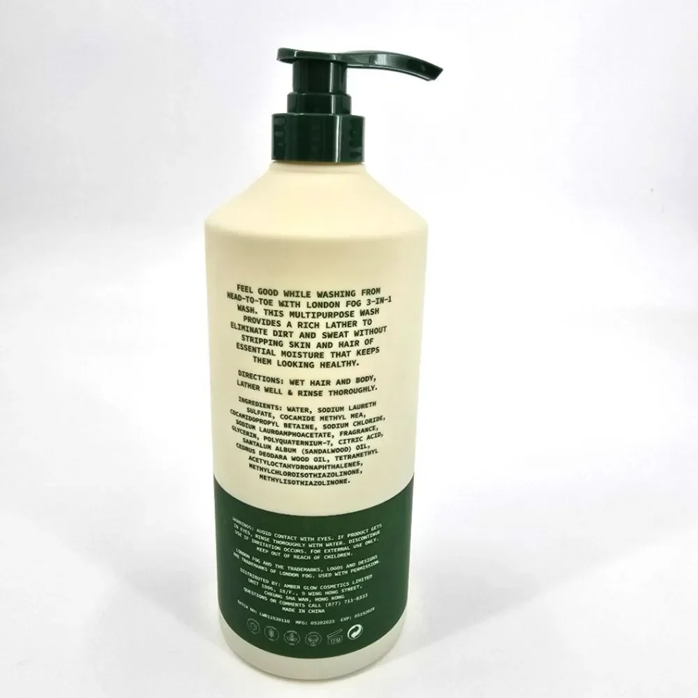 London Fog Supply 3-In-1 Wash Hair Face Body Midnight Woods 33.8 fl.oz New